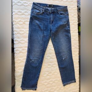 Kut from the Kloth Raw Hem Straight Jeans | Size 2 | Frayed Edge